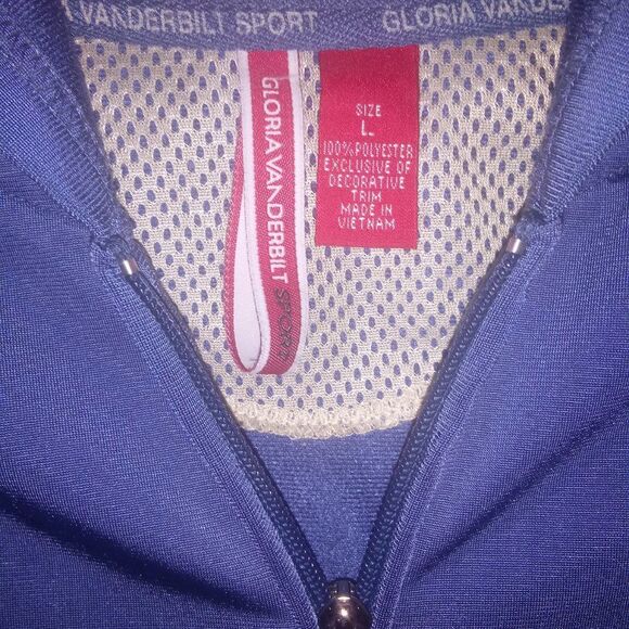 GLORIA VANDERBILT SPORT women's large vintage full zip hooded activewear jacket - Picture 6 of 11